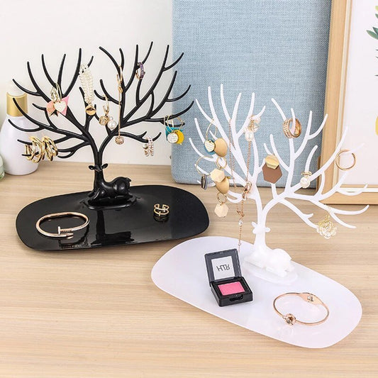 Multipurpose Deer Tree Holder, Deer Head Jewelry Display Stand, Deer Shape Tree Jewellery Organizer Stand, Jewellery Organizer Plastic Key Holder