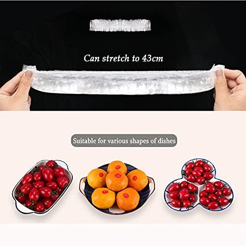100 pcs Disposable Food Cover Plastic Wrap Elastic Food Lids
