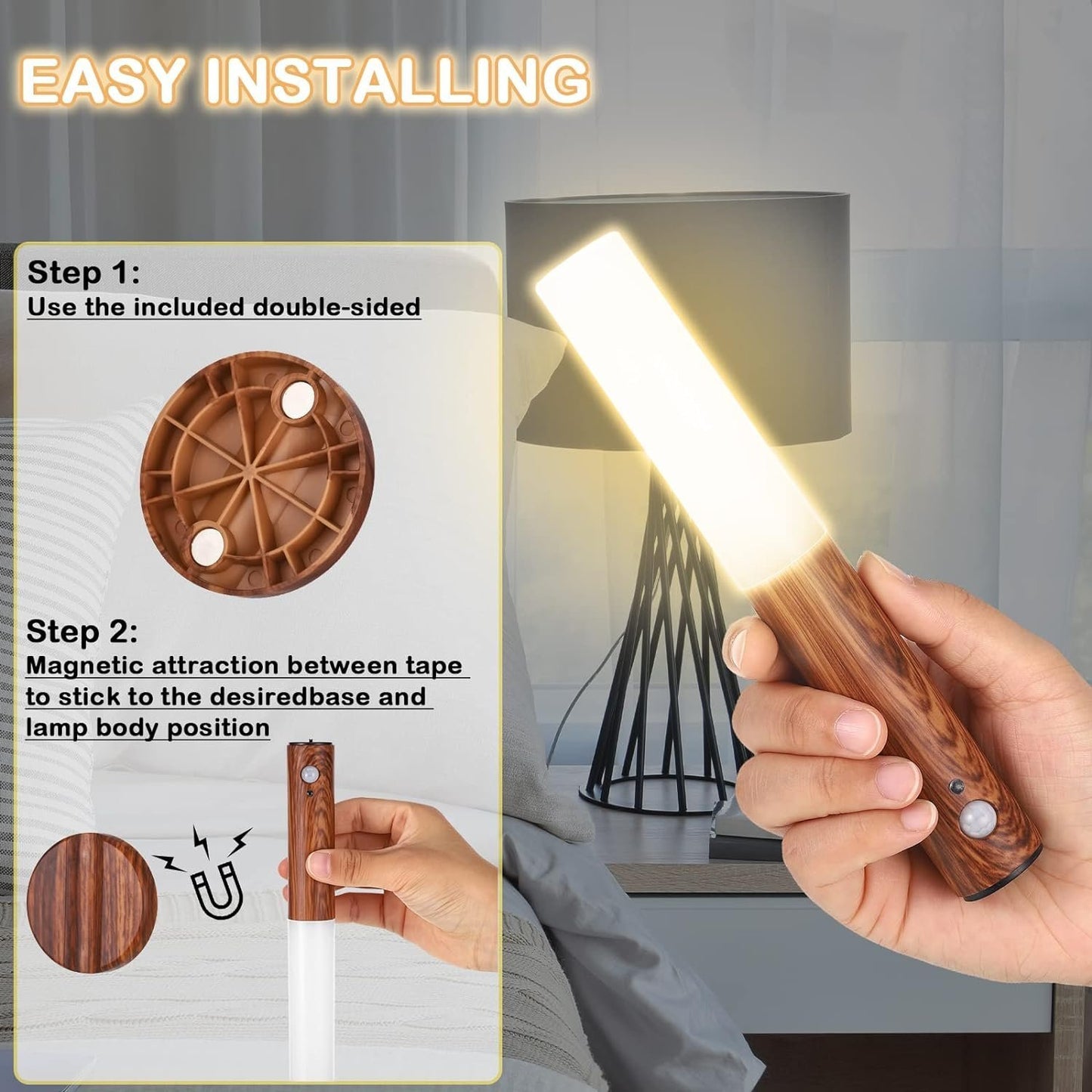 Led Induction Motion detect Sensor Light Rechargeable