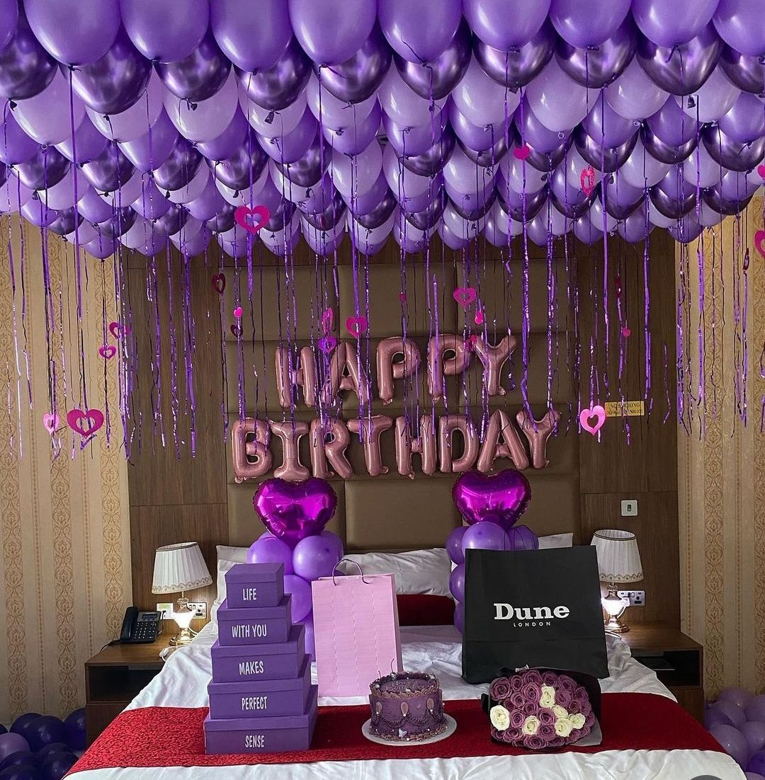Purple Birthday balloons deal