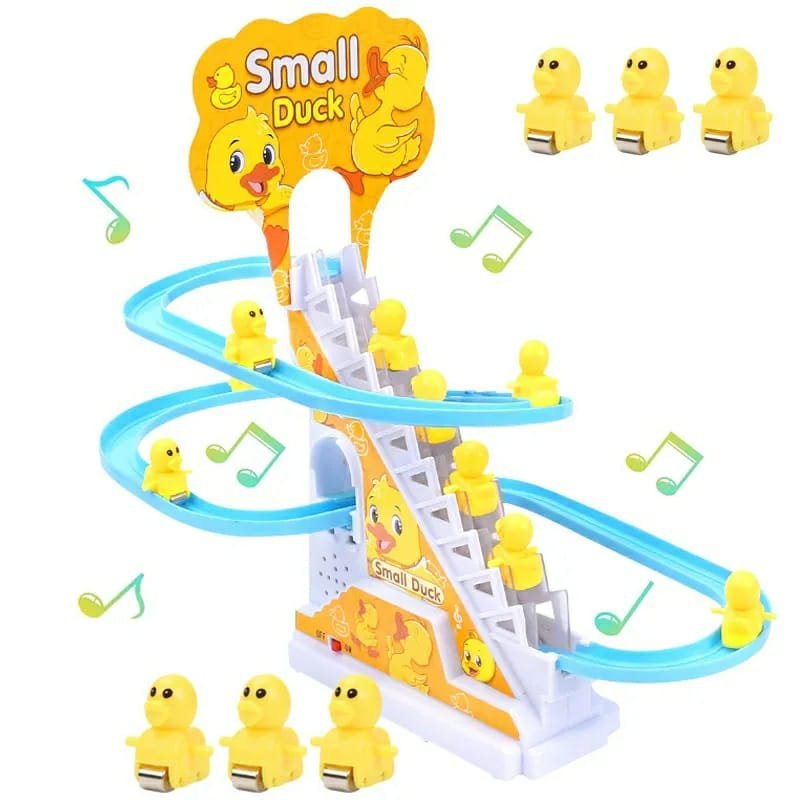 Little Penguin Climbing Stairs Music Luminous Slide Electric Track Children’s Toy