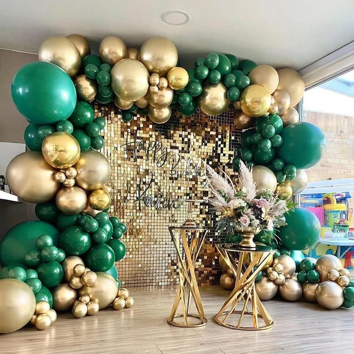 Green and Golden Balloons Decor Kit