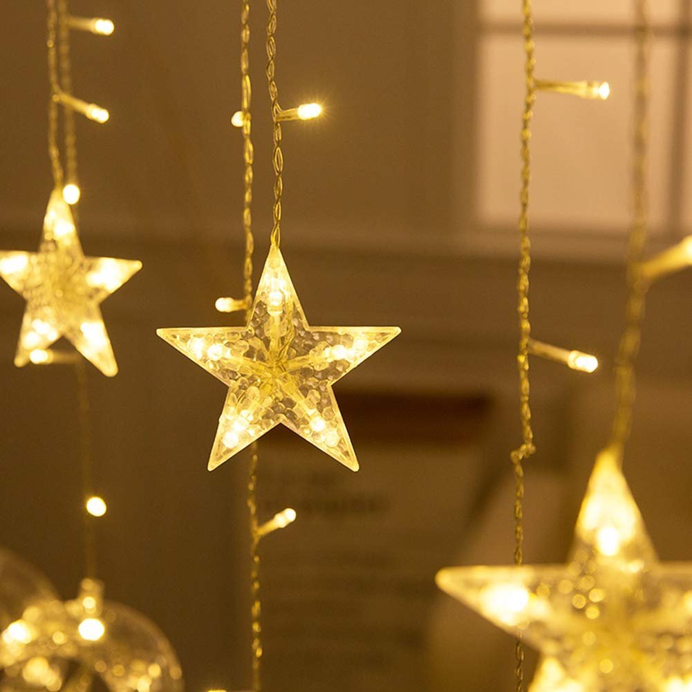 Twinkle Star and Moon Curtain Light