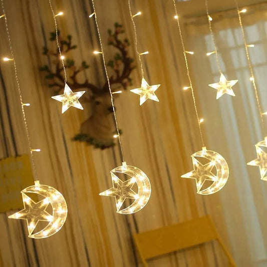 Twinkle Star and Moon Curtain Light