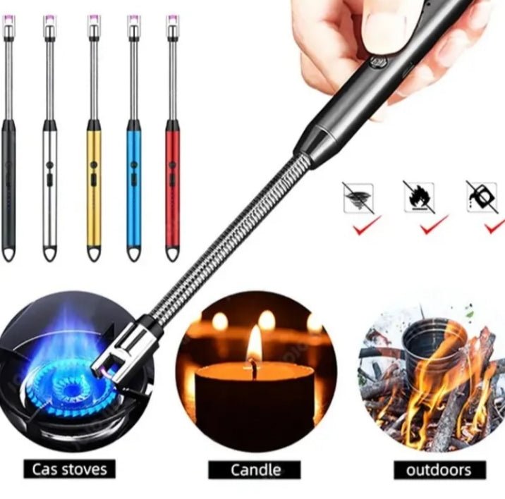 Rechargeable Electric Arc Lighter | Windproof Flameless USB Lighter for Gas Stove, Candle & Outdoor Camping
