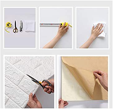 70cmX77cm Large size 3D Wall Panels, Brick Wallpaper,Peel and Stick, DIY Waterproof Self-Adhesive Wall Sticker, Foam Wall Tiles for Living Room, Kitchen, TV Wall and Home Decoration (30 x 27 inches/sheet)
