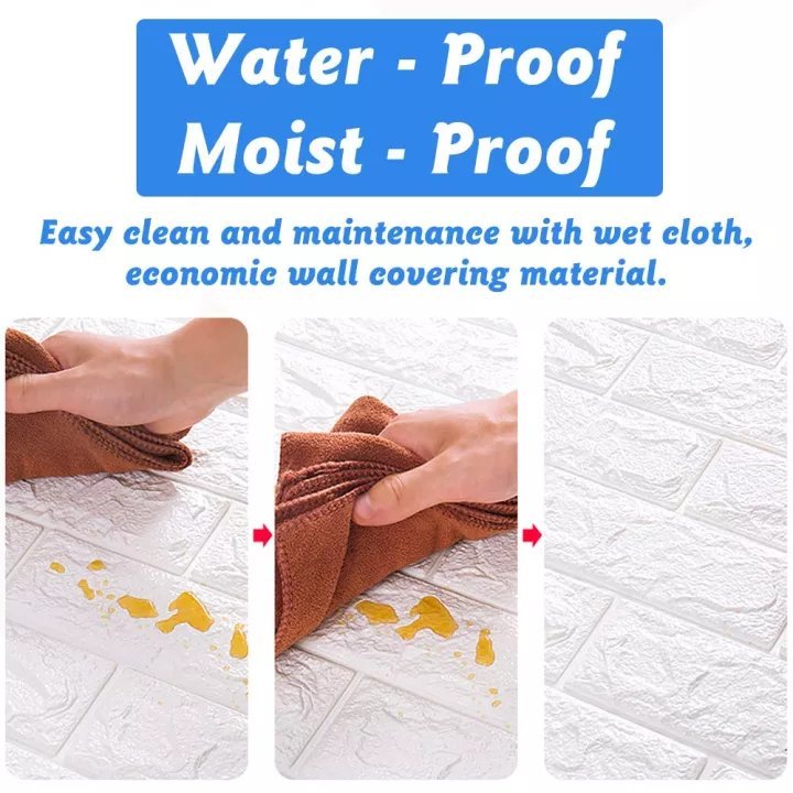 70cmX77cm Large size 3D Wall Panels, Brick Wallpaper,Peel and Stick, DIY Waterproof Self-Adhesive Wall Sticker, Foam Wall Tiles for Living Room, Kitchen, TV Wall and Home Decoration (30 x 27 inches/sheet)