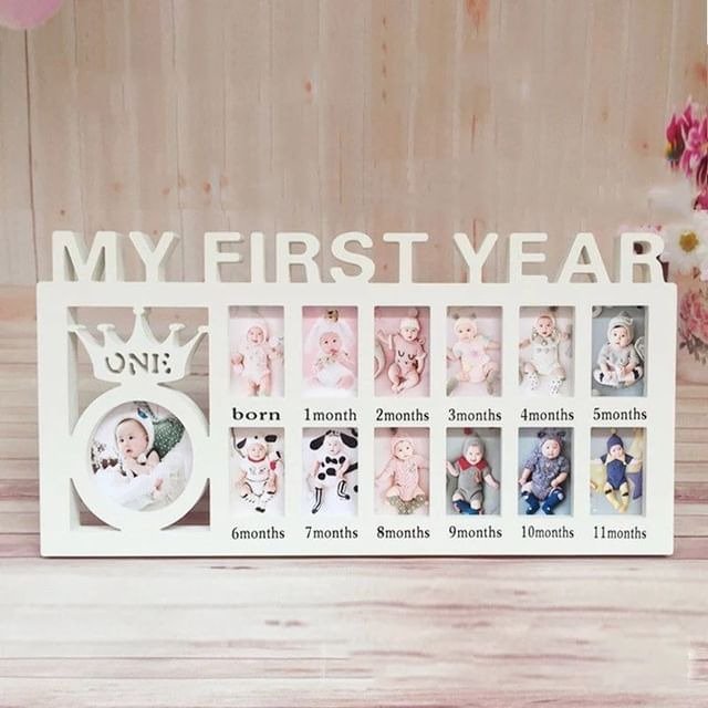 My First Year Crown White Photo Frame