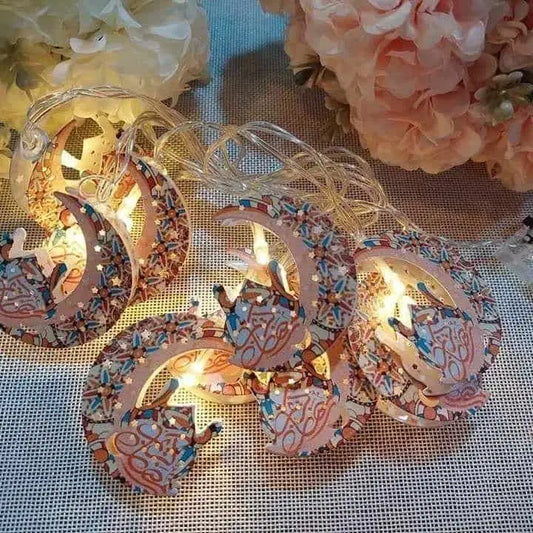 Ramadan Led Light - Moon & Mosque Shaped Multi Print