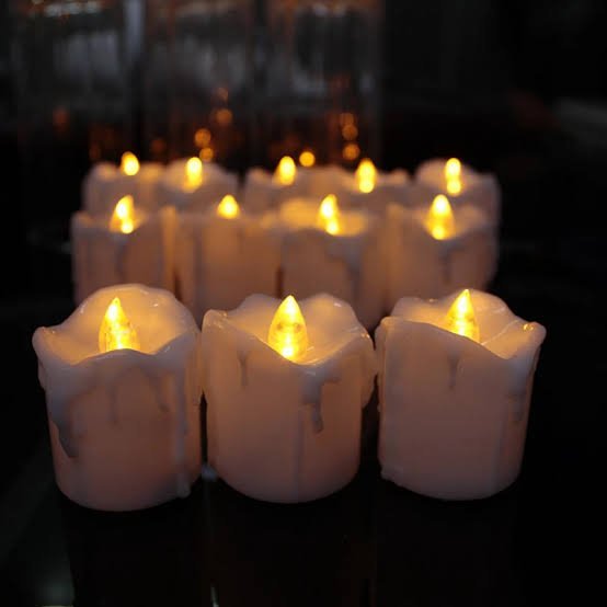 Pack Of 12 "LED" white Melting Candles