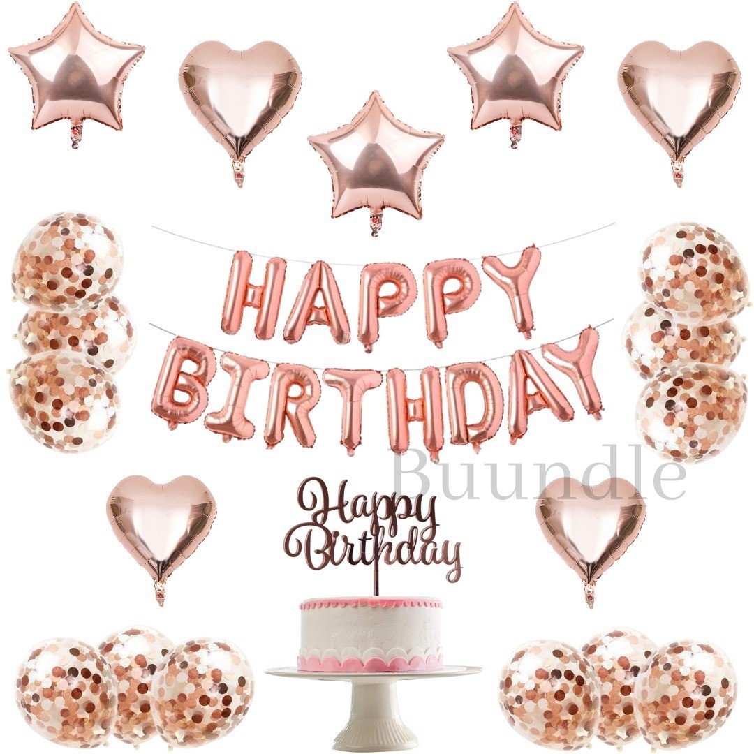 Rose gold Happy birthday deal