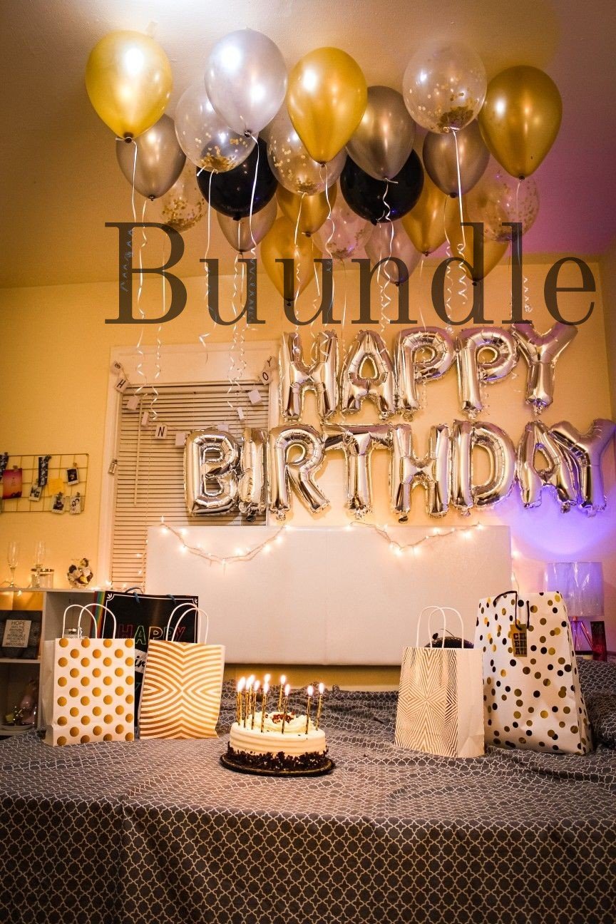 Happy birthday package with Fairylight and Balloons