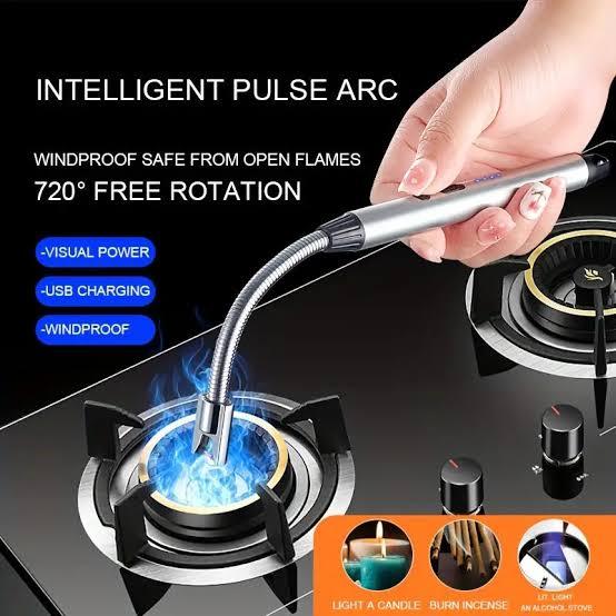 Rechargeable Electric Arc Lighter | Windproof Flameless USB Lighter for Gas Stove, Candle & Outdoor Camping