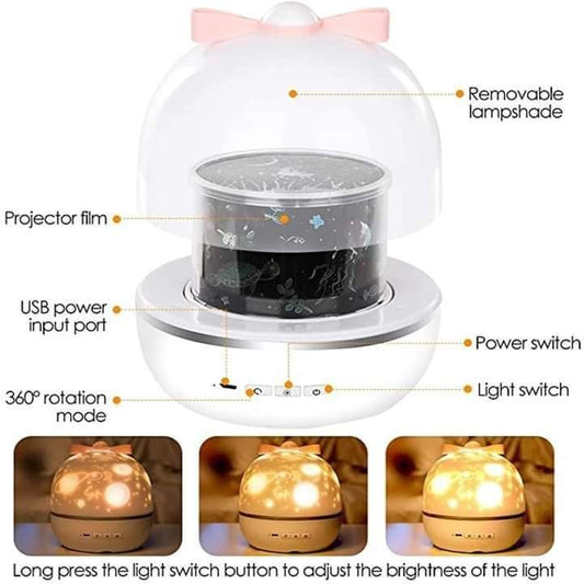 3D LED Rotating Projector Night Lamp Children's room Decoration