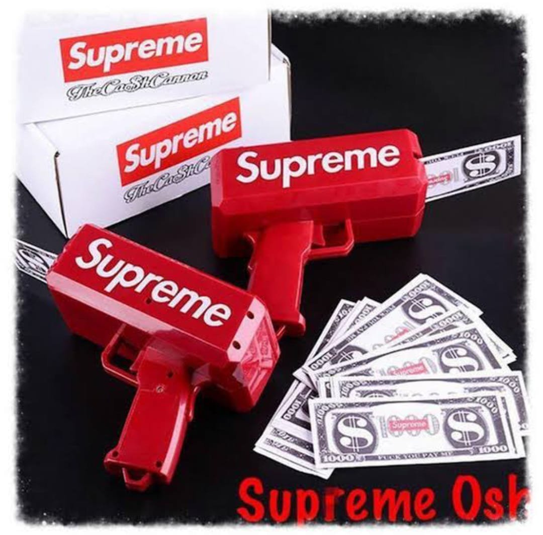 Supreme Cash Gun with 100 Dollar Notes