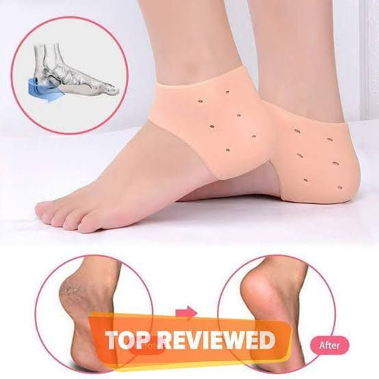 Silicone Anti-Crack Half Heel Socks Set