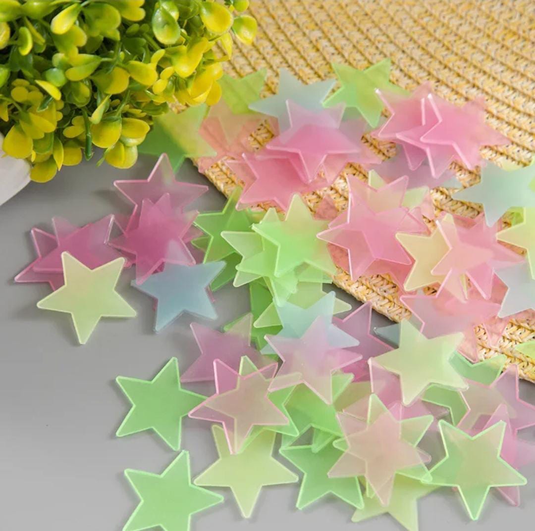 Pack of 200 - 3D Luminous Glowing Stars