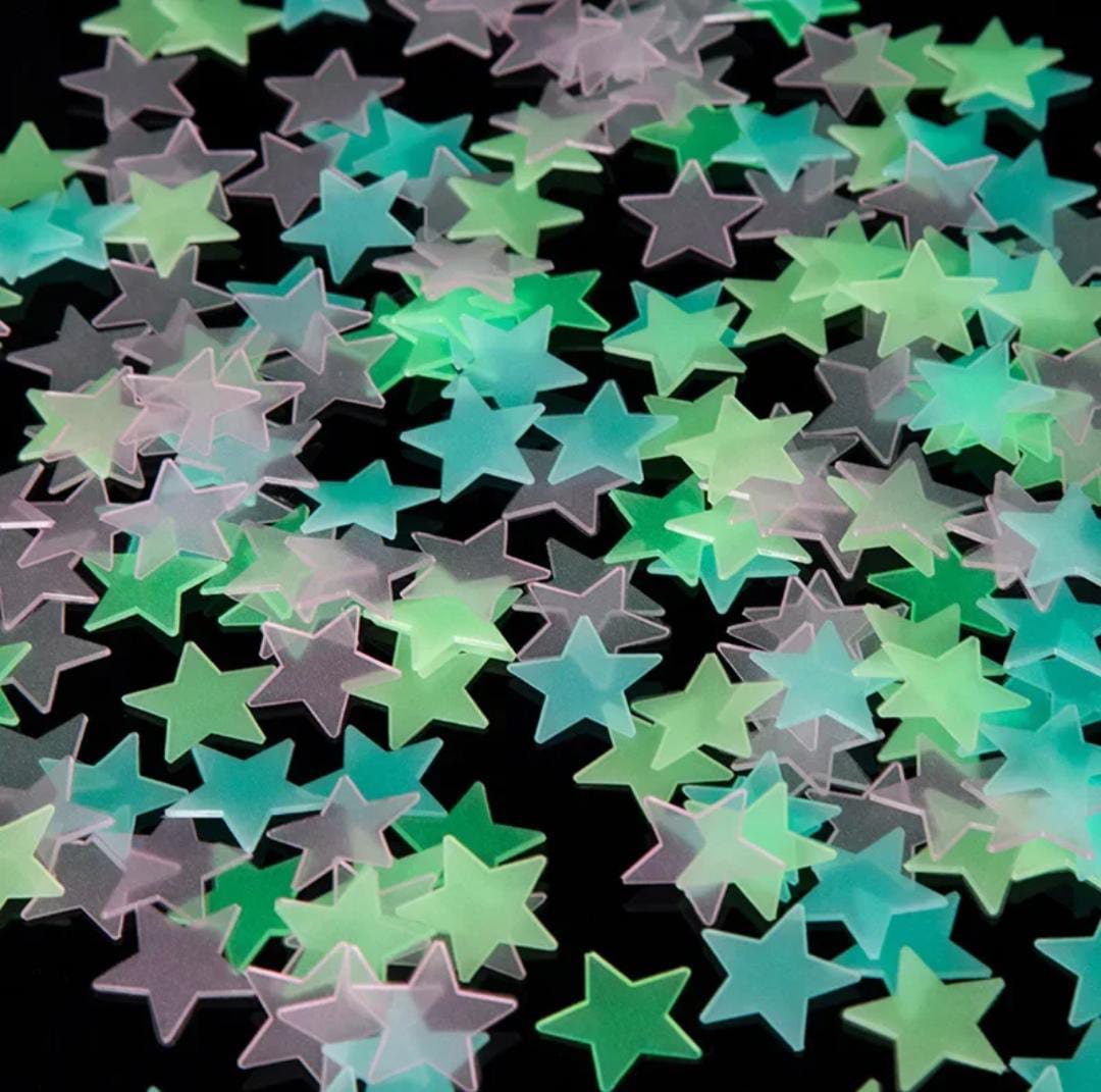 Pack of 200 - 3D Luminous Glowing Stars