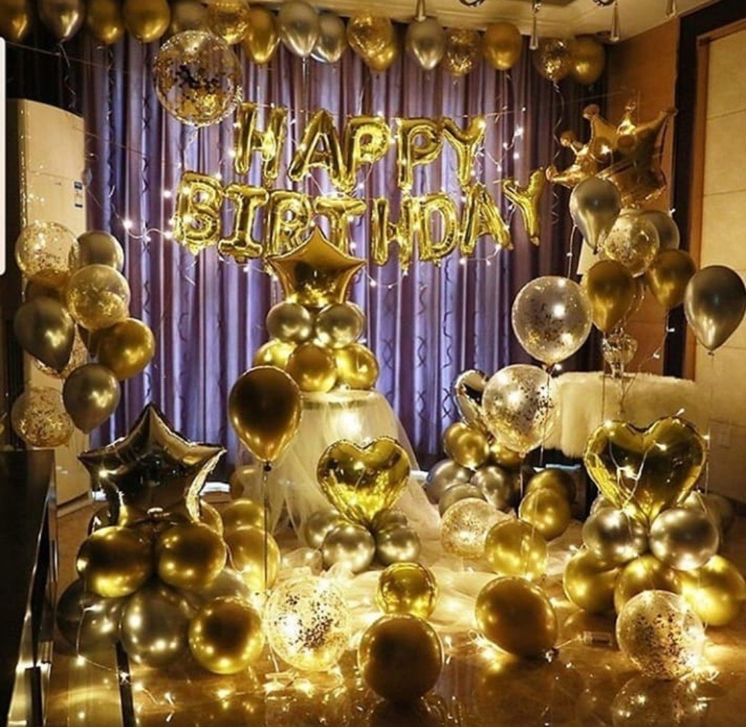Special Golden Birthday Balloons Decoration Party Supplies Package
