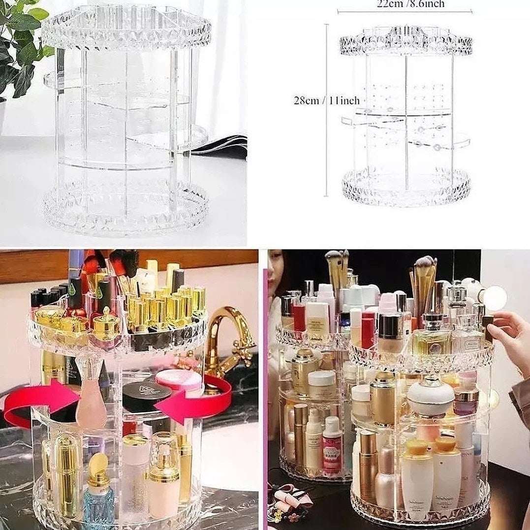 360° Rotating Cosmetic Makeup Organizer Large 13 inches