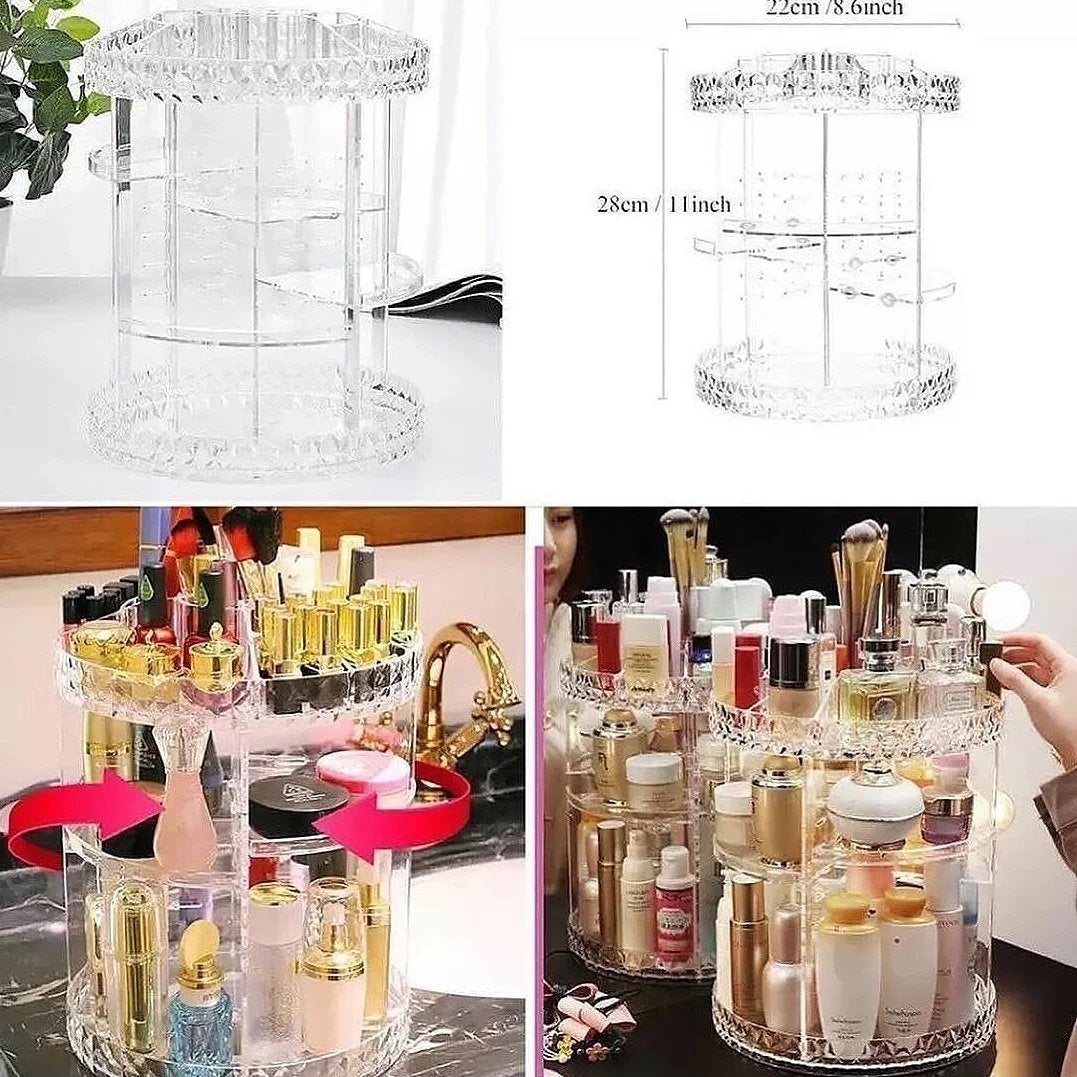 360° Rotating Cosmetic Makeup Organizer Large 13 inches