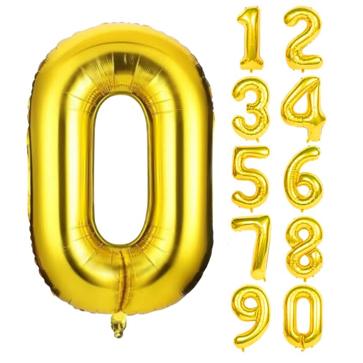 Number Foil Balloons - Golden (16 inches)