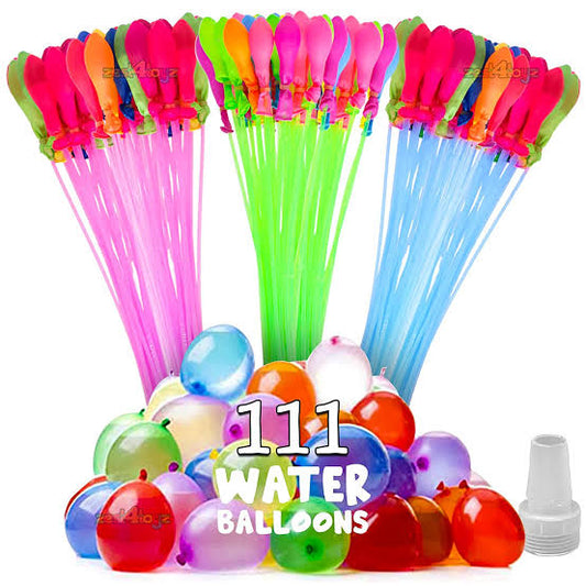 111pc Water Balloons Set - Quick Fill in 60 seconds - Fast and Fun Water Games