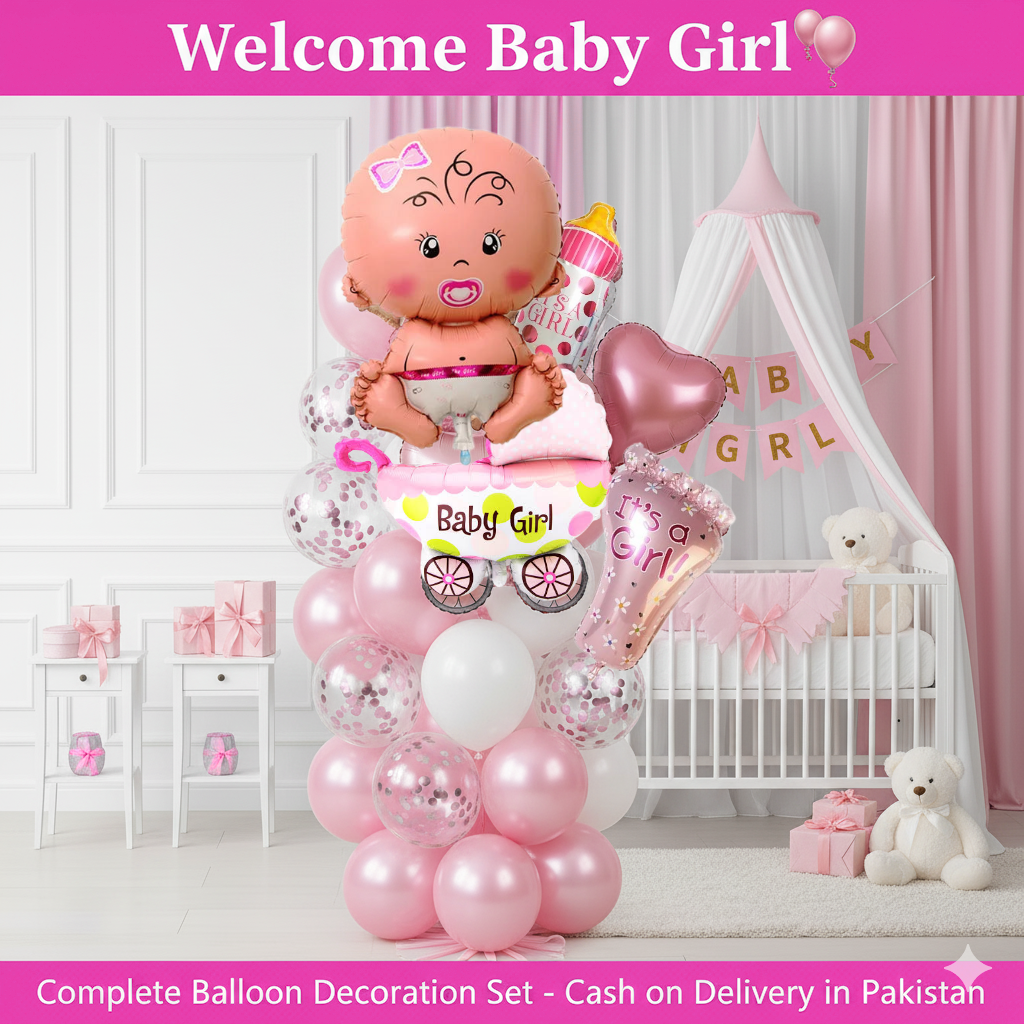 Welcome Baby Balloons Decoration Set – Baby Boy & Baby Girl Party Supplies