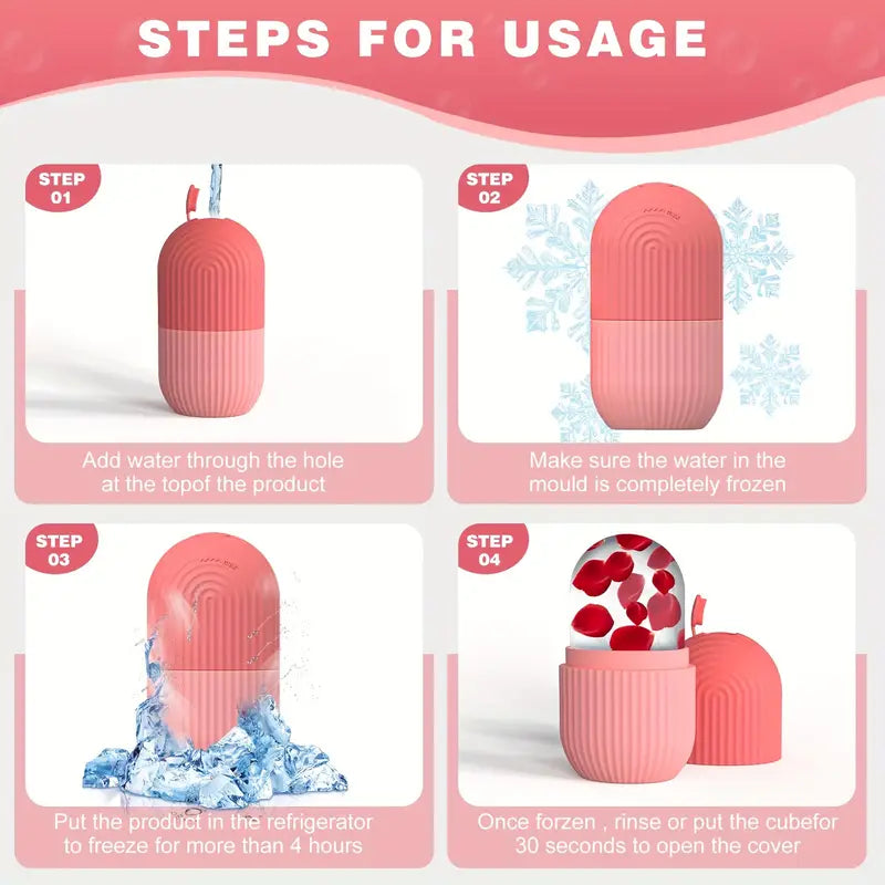 Facial Beauty - Facial and Eye Ice Rollers, Silicone Skin Brightening Tool, Reusable and Relaxation