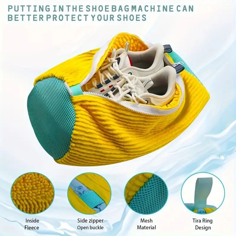 Durable Shoe Washing Bag – High Permeability & Anti-Opening Zip Design