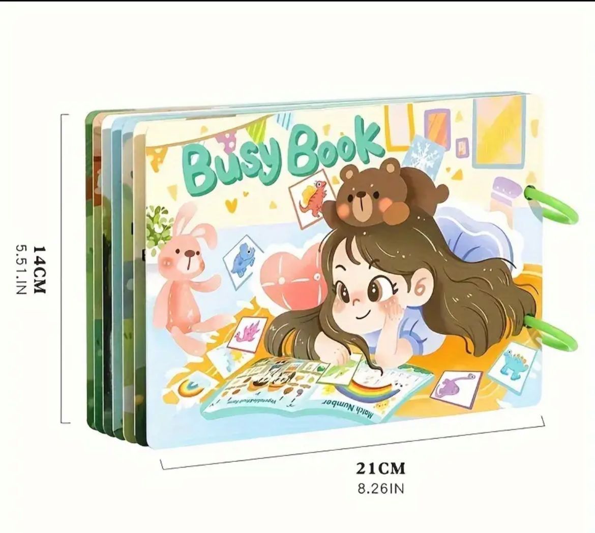 Kids Montessori Busy Book with Reusable Stickers Patches