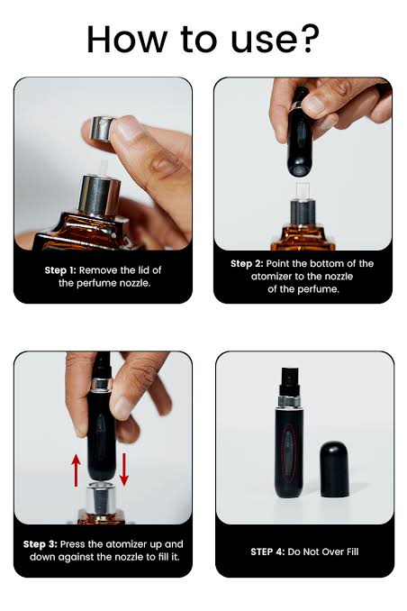 Pack of 5 Perfume automisers- 5ml Portable Mini Refillable Perfume Spray Bottle for Easy to Carry