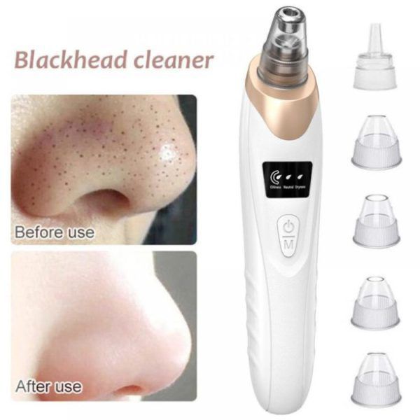 3-Adjustable Level Blackhead Remover Pore Vacuum, Upgraded USB Rechargeable Face Pore Acne Cleaner with 5 Probes for Women and Men, Suitable for All