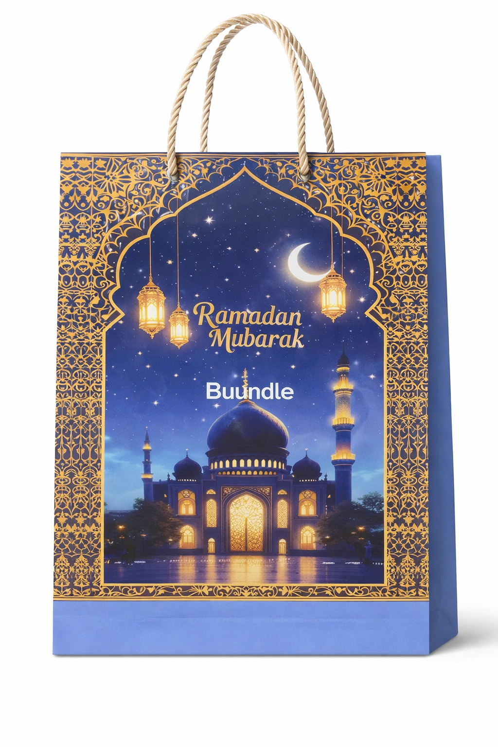 6 pcs/Pack Ramzan Mubarak Blue Mosque Printed Favour/Giveaway Goodie Bags