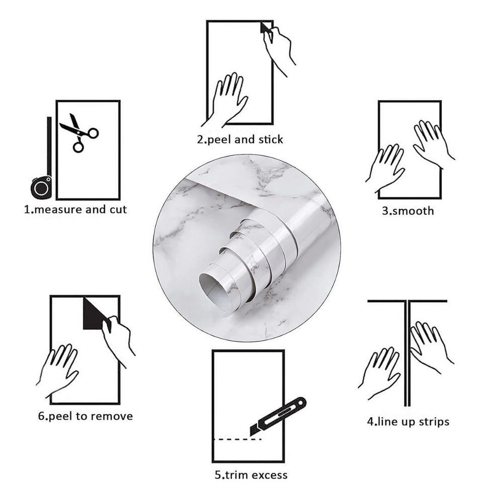 Self Adhesive White & Black Marble Sheet Sticker For Kitchen, Cupboard – Anti Oil And Heat Resistant Wallpaper
(60cmx200cm)