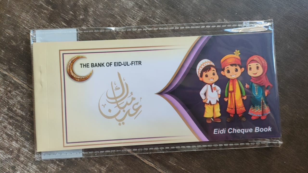 Eidi Cheque Book, 10 cheque's per book