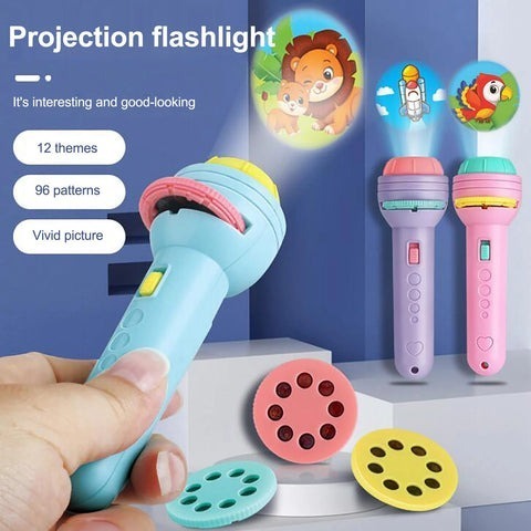 Kids LED Cell Operator Handy Projector with 3 Films