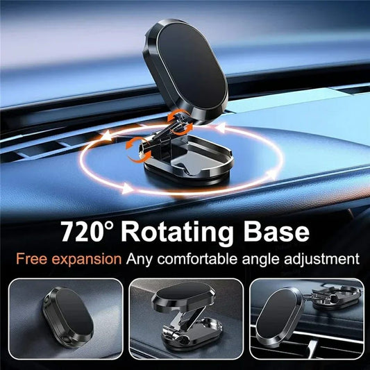 Magnetic Car Mobile Phone Holder Folding Magnet Cell Phone Stand in Car GPS Support For iPhone/Android 360° Rotatable