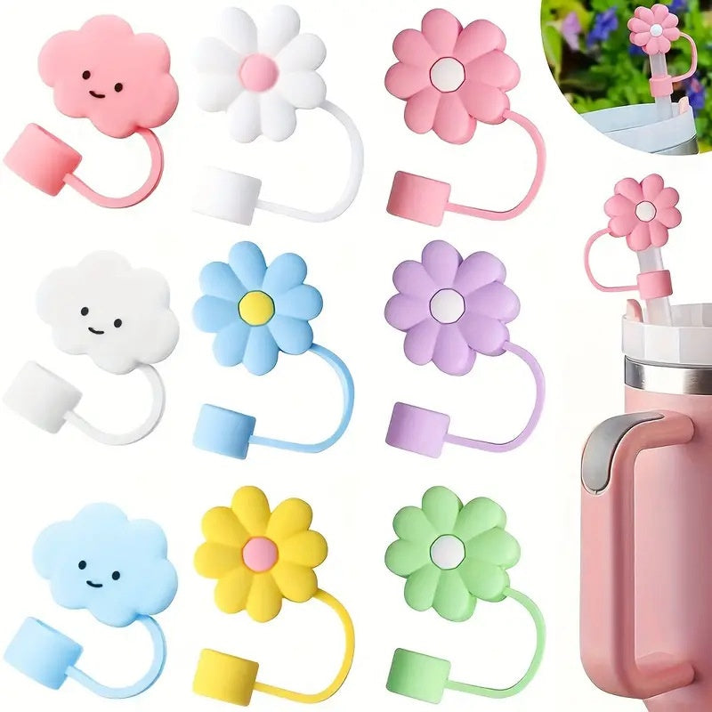 Straw Cover Cap for Stanley Cup Straw Topper Compatible Dust-Proof Reusable Cute Straw Tips Lids