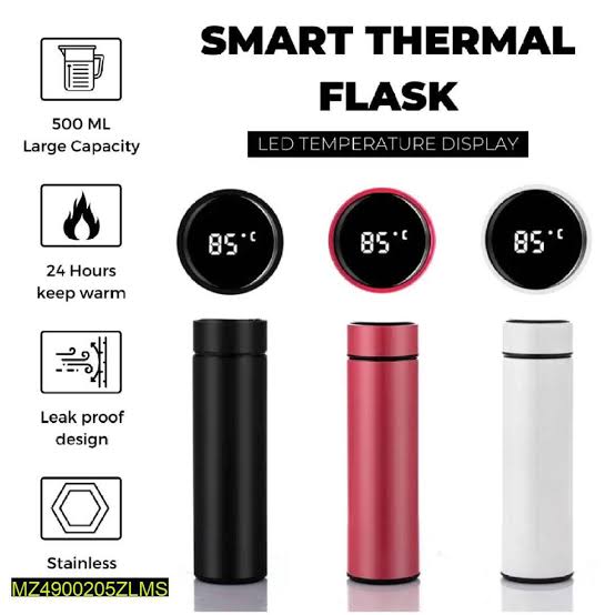 500ml Smart Thermos Water Bottle | Stainless Steel Insulated Cup with Temperature Display – Leakproof Travel Coffee & Tea Mug