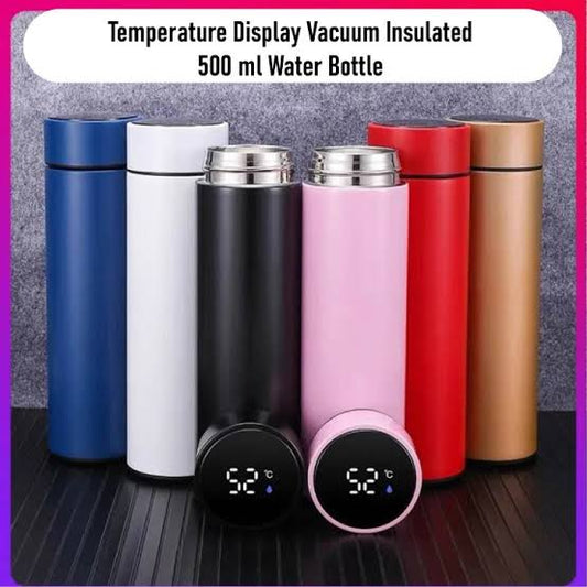 500ml Smart Thermos Water Bottle | Stainless Steel Insulated Cup with Temperature Display – Leakproof Travel Coffee & Tea Mug