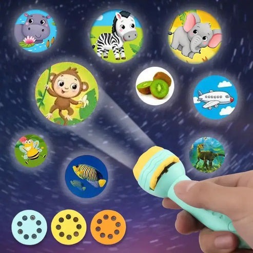 Kids LED Cell Operator Handy Projector with 3 Films