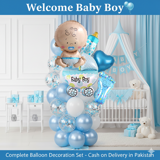 Welcome Baby Balloons Decoration Set – Baby Boy & Baby Girl Party Supplies