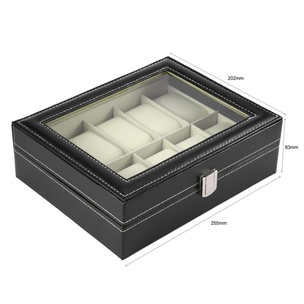 PU Leather Watch Storage Box – Luxury Organizer Case with 6 & 10 Grid Options | Display & Storage for Watches