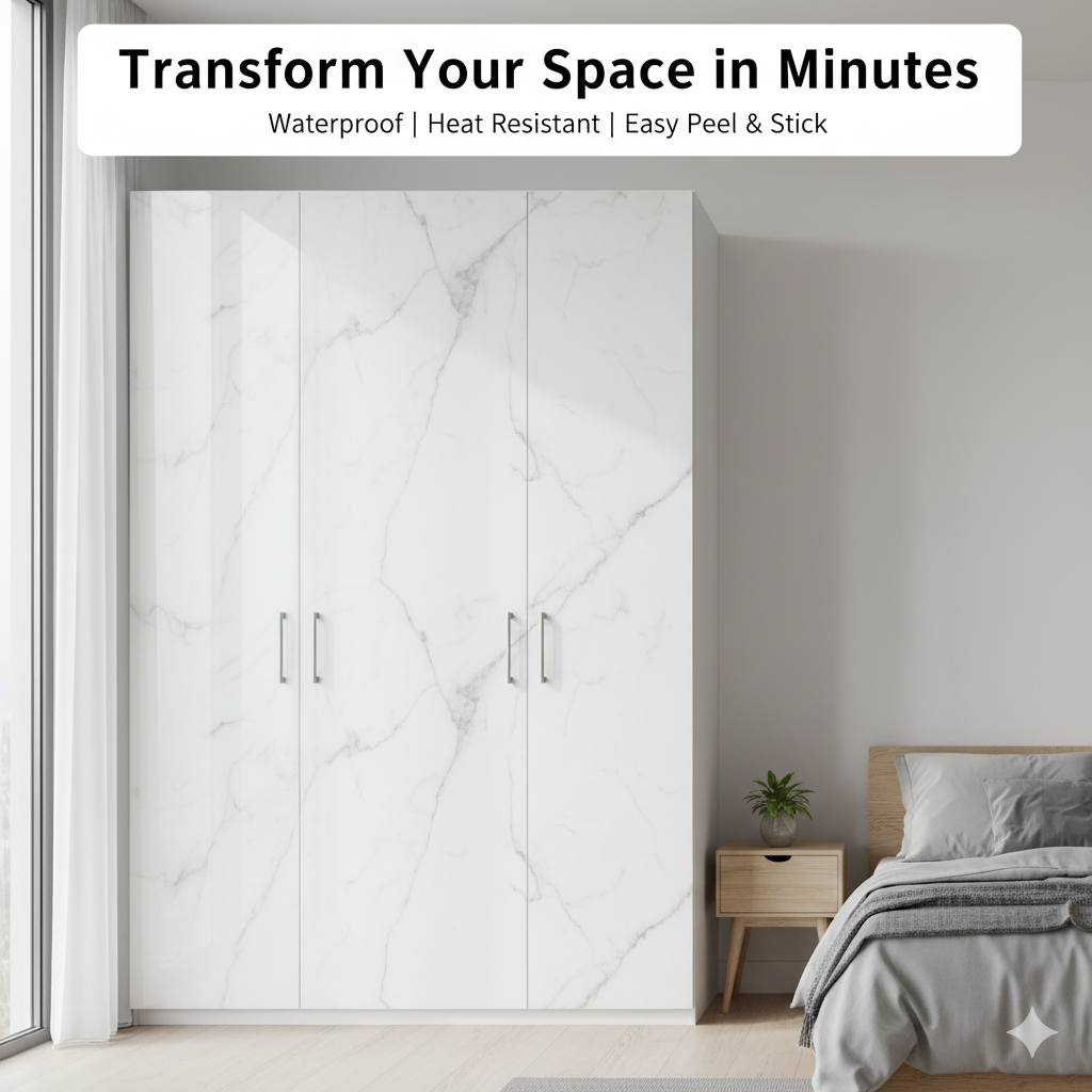 Self Adhesive White & Black Marble Sheet Sticker For Kitchen, Cupboard – Anti Oil And Heat Resistant Wallpaper
(60cmx200cm)