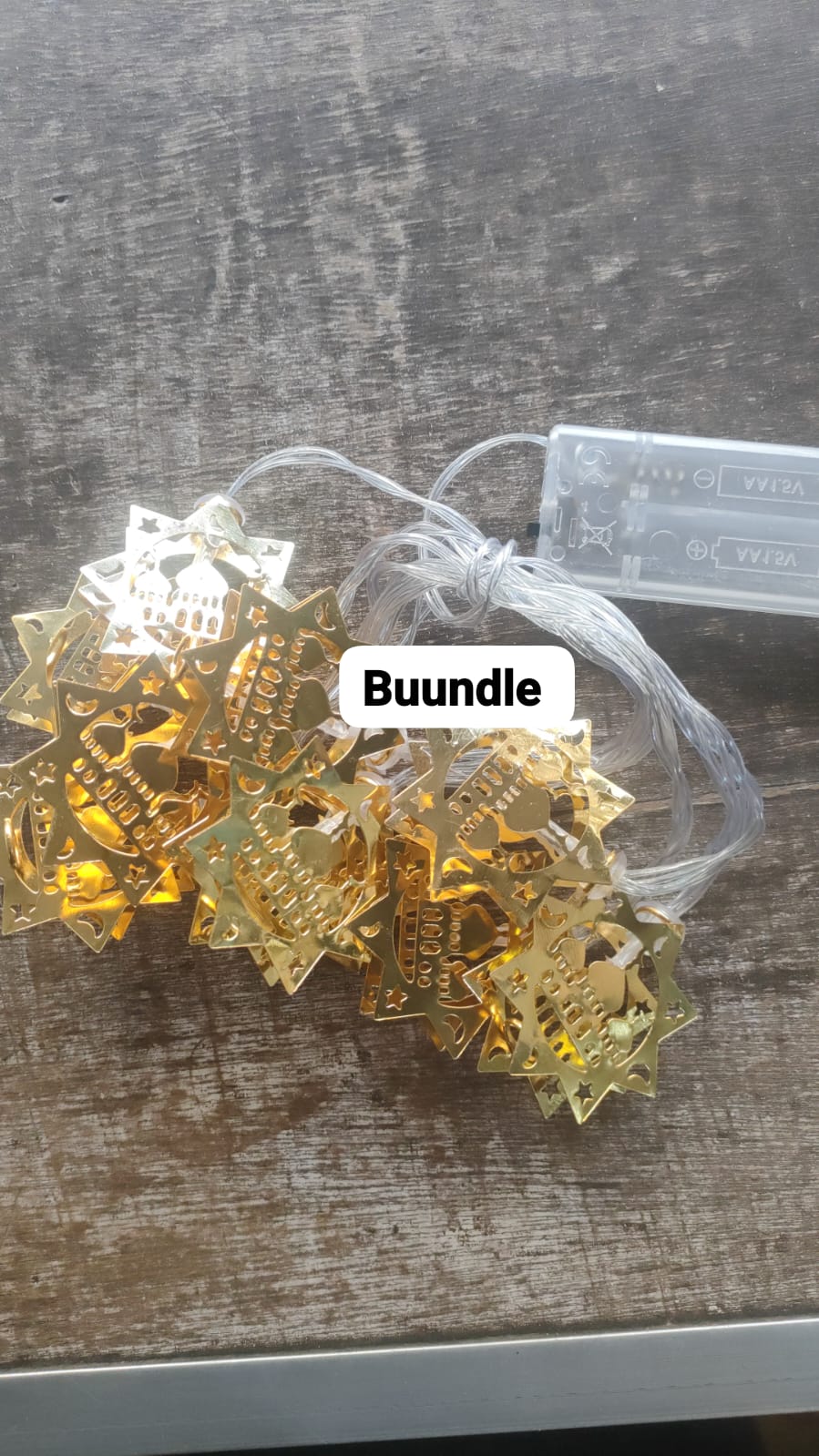 Metal Round Mosque Shaped Ramadan Mubarak/ Eid Mubarak Decoration Fairy Light