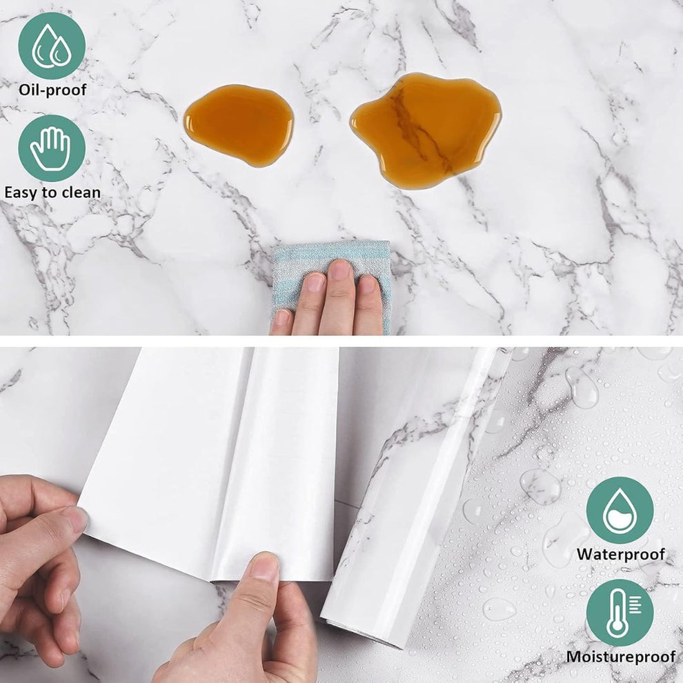 Self Adhesive White & Black Marble Sheet Sticker For Kitchen, Cupboard – Anti Oil And Heat Resistant Wallpaper
(60cmx200cm)