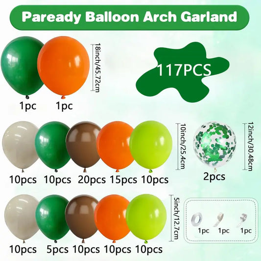 117pcs Balloon Garland for Wild Animal Party