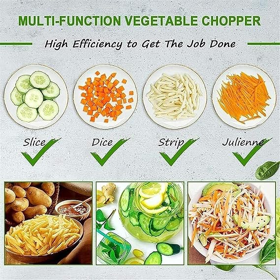 Multifunctional Vegetable Chopper Slicer Food Shredder Fruit Grater Cutting Manual Veggie Cutter for Kitchen Tool