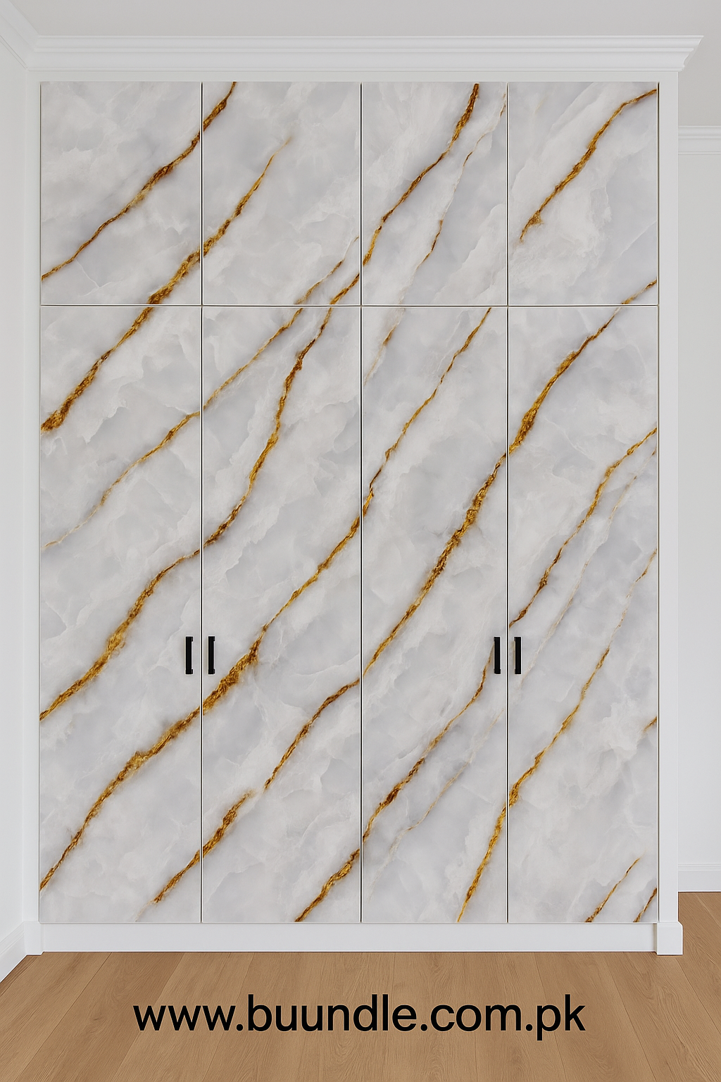 White and Golden Marble Contact Paper for Cupboards